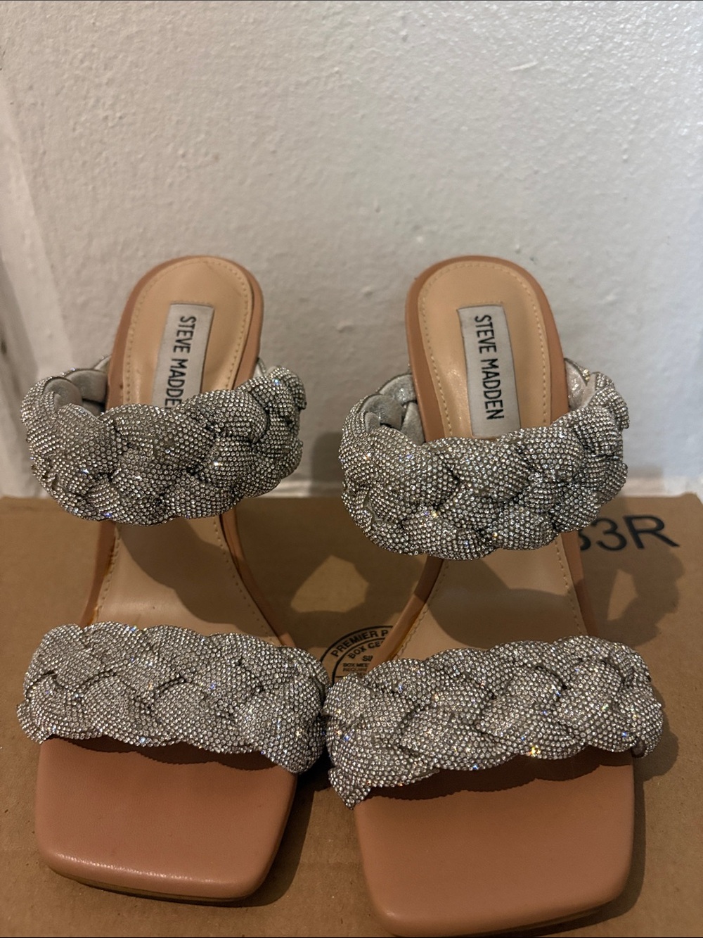 Steve Madden Kenley-R Heels size 7
Rhinestone Braided Square Toe